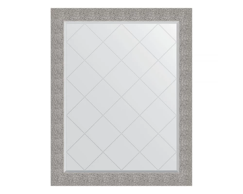 Зеркало настенное с гравировкой EVOFORM в багетной раме чеканка серебряная, 96х121 см, BY 4367