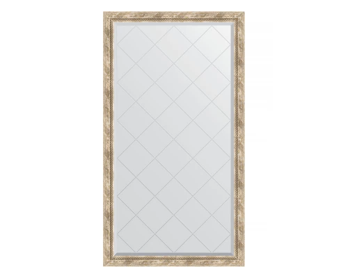 Зеркало настенное с гравировкой EVOFORM в багетной раме прованс с плетением, 93х168 см, BY 4392