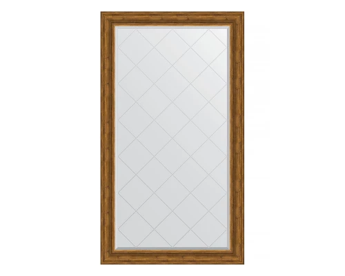 Зеркало настенное с гравировкой EVOFORM в багетной раме травленая бронза, 99х174 см, BY 4419