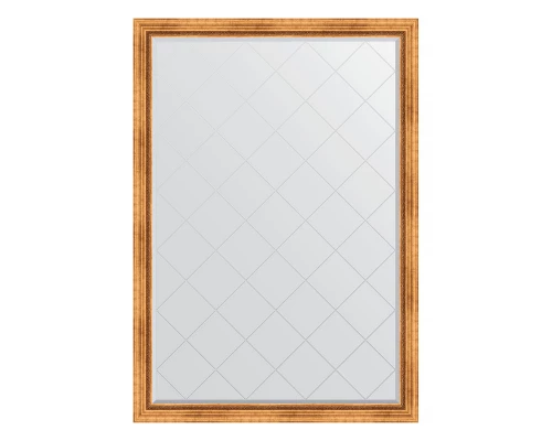 Зеркало настенное с гравировкой EVOFORM в багетной раме римское золото, 131х186 см, BY 4490
