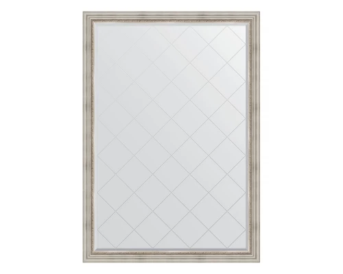 Зеркало настенное с гравировкой EVOFORM в багетной раме римское серебро, 131х186 см, BY 4491