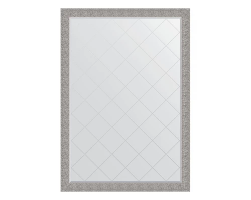 Зеркало настенное с гравировкой EVOFORM в багетной раме чеканка серебряная, 131х186 см, BY 4496