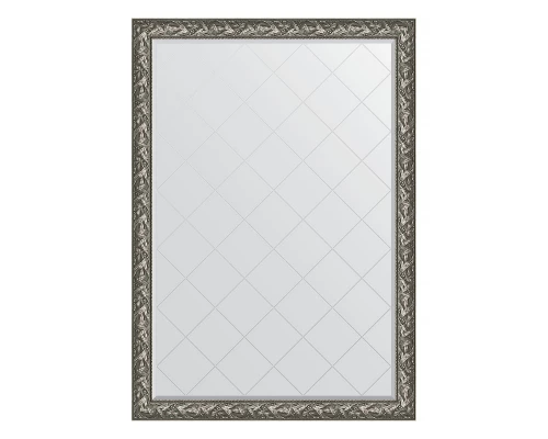 Зеркало настенное с гравировкой EVOFORM в багетной раме Византия серебро, 134х188 см, BY 4501