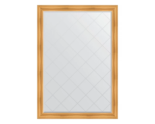 Зеркало настенное с гравировкой EVOFORM в багетной раме травленое золото, 134х189 см, BY 4503