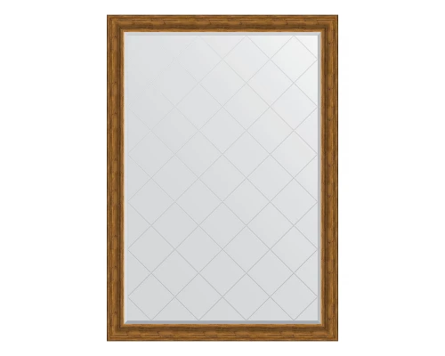 Зеркало настенное с гравировкой EVOFORM в багетной раме травленая бронза, 134х189 см, BY 4505