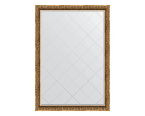 Зеркало настенное с гравировкой EVOFORM в багетной раме вензель бронзовый, 134х189 см, BY 4507