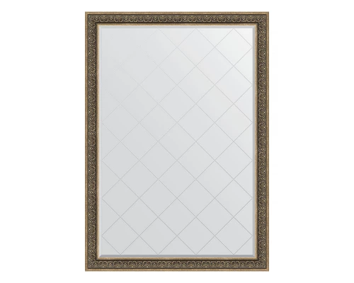 Зеркало настенное с гравировкой EVOFORM в багетной раме вензель серебряный, 134х189 см, BY 4508