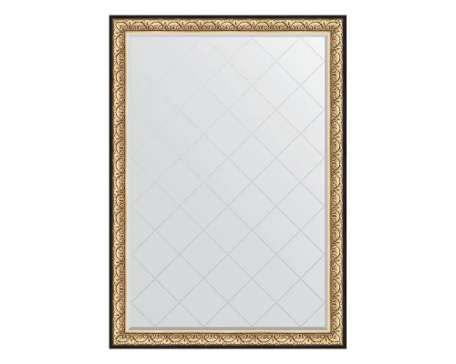 Зеркало настенное с гравировкой EVOFORM в багетной раме барокко золото, 135х190 см, BY 4509