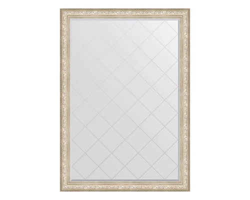 Зеркало настенное с гравировкой EVOFORM в багетной раме виньетка серебро, 135х190 см, BY 4512