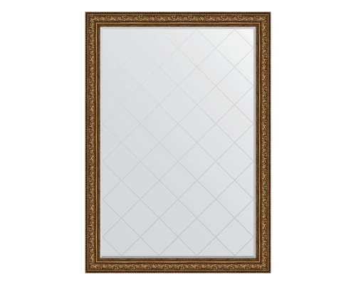 Зеркало настенное с гравировкой EVOFORM в багетной раме виньетка состаренная бронза, 135х190 см, BY 4513