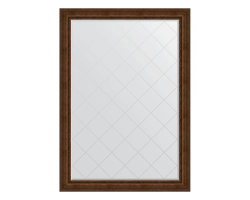 Зеркало настенное с гравировкой EVOFORM в багетной раме состаренная бронза с орнаментом, 137х192 см, BY 4515