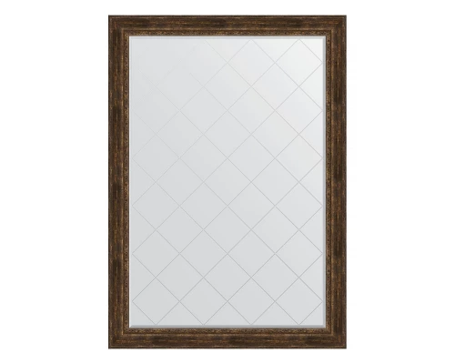 Зеркало настенное с гравировкой EVOFORM в багетной раме состаренное дерево с орнаментом, 137х192 см, BY 4516