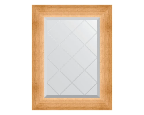 Зеркало настенное с гравировкой EVOFORM в багетной раме травленое золото, 56х74 см, BY 4517