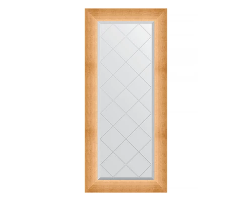 Зеркало настенное с гравировкой EVOFORM в багетной раме травленое золото, 56х126 см, BY 4518