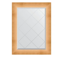 Зеркало настенное с гравировкой EVOFORM в багетной раме травленое золото, 66х89 см, BY 4519