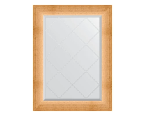 Зеркало настенное с гравировкой EVOFORM в багетной раме травленое золото, 66х89 см, BY 4519