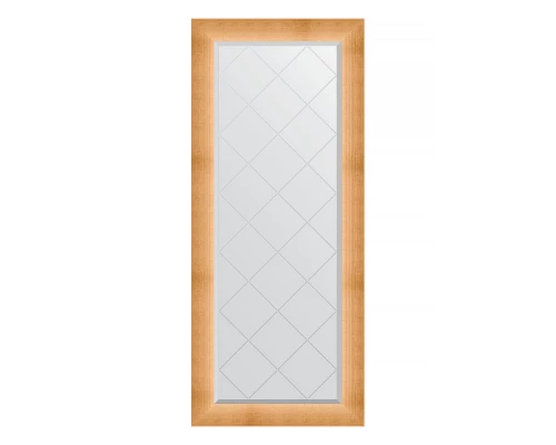 Зеркало настенное с гравировкой EVOFORM в багетной раме травленое золото, 66х156 см, BY 4520