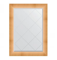 Зеркало настенное с гравировкой EVOFORM в багетной раме травленое золото, 76х104 см, BY 4521