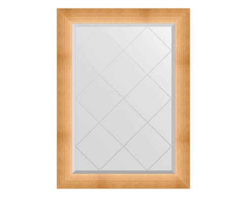 Зеркало настенное с гравировкой EVOFORM в багетной раме травленое золото, 76х104 см, BY 4521