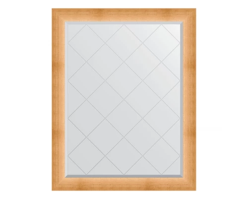 Зеркало настенное с гравировкой EVOFORM в багетной раме травленое золото, 96х121 см, BY 4525