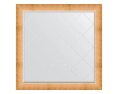 Зеркало настенное с гравировкой EVOFORM в багетной раме травленое золото, 106х106 см, BY 4527