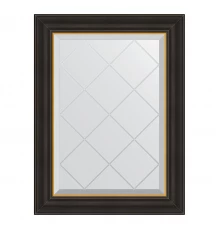 Зеркало настенное с гравировкой EVOFORM в багетной раме чёрное дерево с золотом, 54х71 см, BY 4529