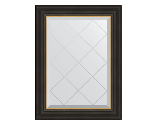 Зеркало настенное с гравировкой EVOFORM в багетной раме чёрное дерево с золотом, 54х71 см, BY 4529
