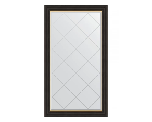 Зеркало настенное с гравировкой EVOFORM в багетной раме чёрное дерево с золотом, 74х129 см, BY 4534