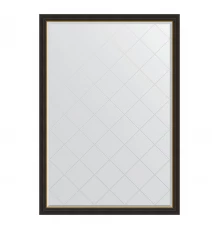 Зеркало настенное с гравировкой EVOFORM в багетной раме чёрное дерево с золотом, 129х184 см, BY 4540