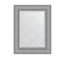 Зеркало настенное с гравировкой EVOFORM в багетной раме серебряная кольчуга, 57х74 см, BY 4541