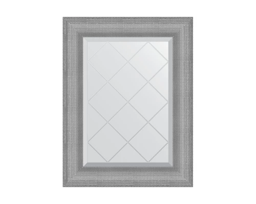 Зеркало настенное с гравировкой EVOFORM в багетной раме серебряная кольчуга, 57х74 см, BY 4541