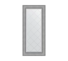 Зеркало настенное с гравировкой EVOFORM в багетной раме серебряная кольчуга, 57х127 см, BY 4542