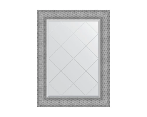 Зеркало настенное с гравировкой EVOFORM в багетной раме серебряная кольчуга, 67х89 см, BY 4543