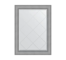 Зеркало настенное с гравировкой EVOFORM в багетной раме серебряная кольчуга, 77х104 см, BY 4545