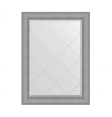 Зеркало настенное с гравировкой EVOFORM в багетной раме серебряная кольчуга, 77х104 см, BY 4545