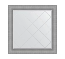 Зеркало настенное с гравировкой EVOFORM в багетной раме серебряная кольчуга, 87х87 см, BY 4548