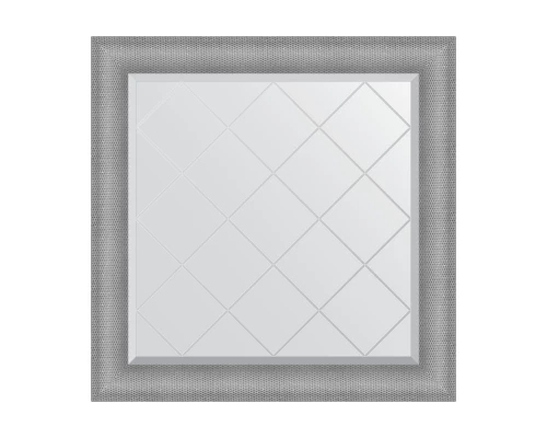 Зеркало настенное с гравировкой EVOFORM в багетной раме серебряная кольчуга, 87х87 см, BY 4548