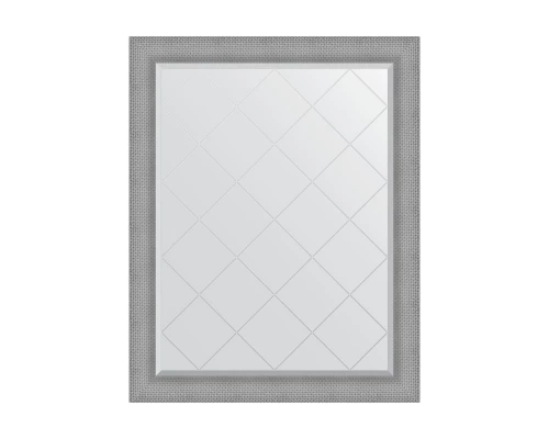 Зеркало настенное с гравировкой EVOFORM в багетной раме серебряная кольчуга, 97х122 см, BY 4549