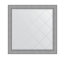 Зеркало настенное с гравировкой EVOFORM в багетной раме серебряная кольчуга, 107х107 см, BY 4551