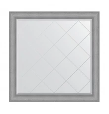 Зеркало настенное с гравировкой EVOFORM в багетной раме серебряная кольчуга, 107х107 см, BY 4551