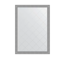 Зеркало настенное с гравировкой EVOFORM в багетной раме серебряная кольчуга, 132х187 см, BY 4552