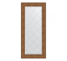 Зеркало настенное с гравировкой EVOFORM в багетной раме медная кольчуга, 57х127 см, BY 4554