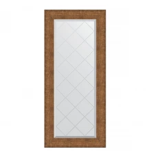 Зеркало настенное с гравировкой EVOFORM в багетной раме медная кольчуга, 57х127 см, BY 4554