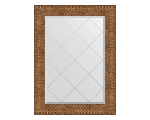 Зеркало настенное с гравировкой EVOFORM в багетной раме медная кольчуга, 67х89 см, BY 4555