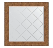 Зеркало настенное с гравировкой EVOFORM в багетной раме медная кольчуга, 87х87 см, BY 4560