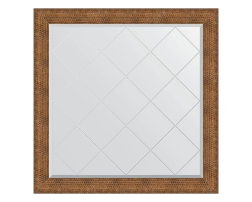 Зеркало настенное с гравировкой EVOFORM в багетной раме медная кольчуга, 107х107 см, BY 4563