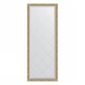Зеркало напольное с гравировкой  EVOFORM  в багетной раме состаренное серебро с плетением, 78х198 см, BY 6302