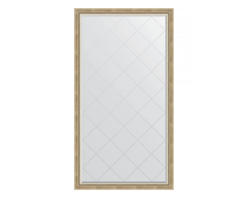 Зеркало напольное с гравировкой  EVOFORM  в багетной раме состаренное серебро с плетением, 108х198 см, BY 6342