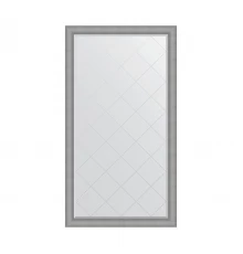 Зеркало напольное с гравировкой  EVOFORM  в багетной раме серебряная кольчуга, 112х202 см, BY 6390