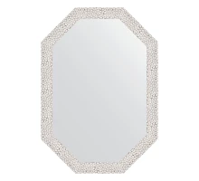 Зеркало настенное Polygon EVOFORM в багетной раме чеканка белая, 48х68 см, BY 7001